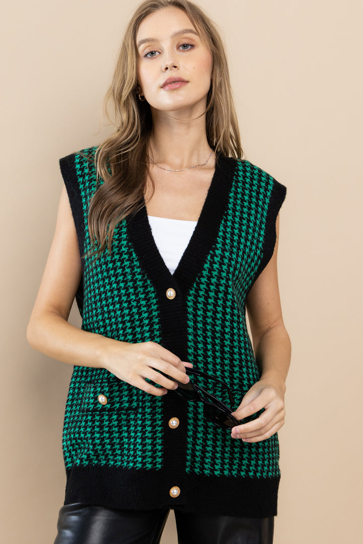 Houndtooth Sweater Vest I ABHS0105