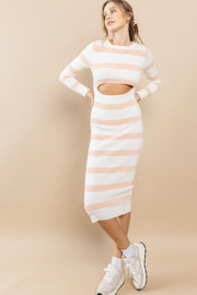 Bold stiped Sweater Dress I ABHS0119