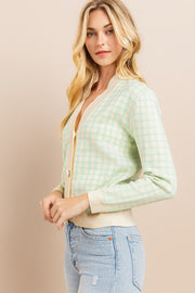 Plaid Cardigan / S#ABHS0126