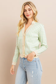 Plaid Cardigan / S#ABHS0126