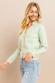 Plaid Cardigan / S#ABHS0126