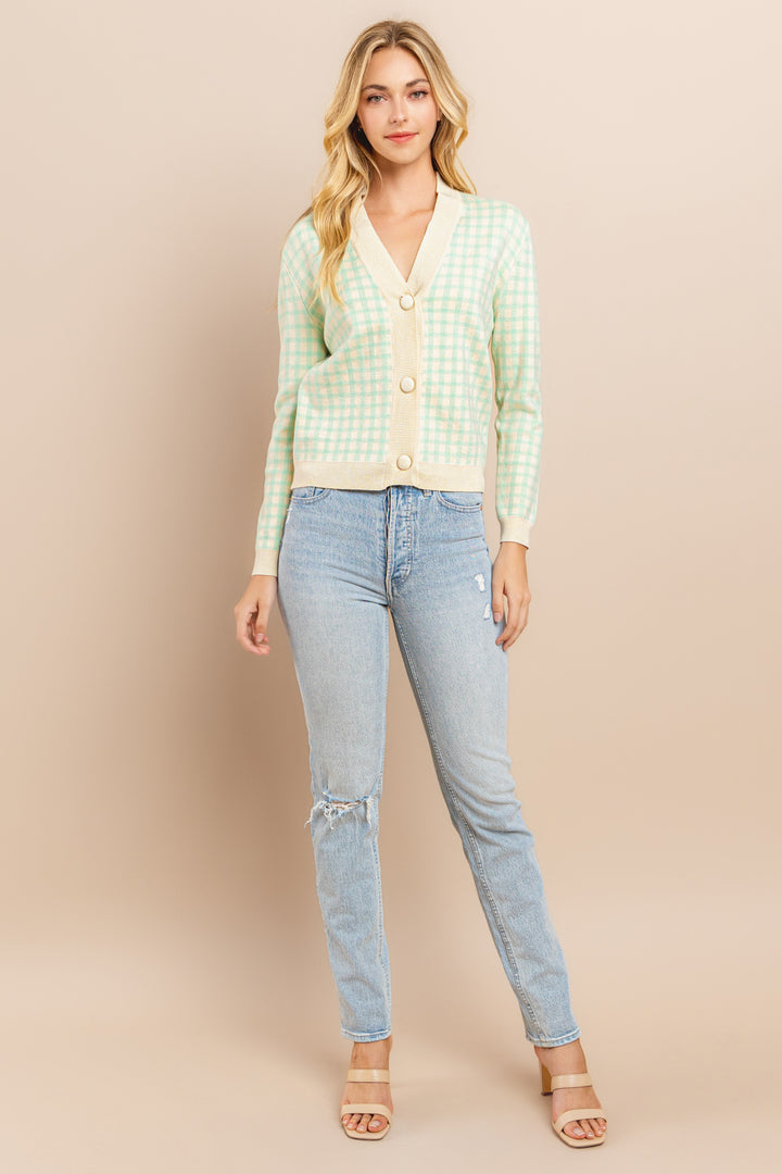 Plaid Cardigan / S#ABHS0126