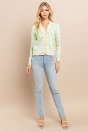 Plaid Cardigan / S#ABHS0126