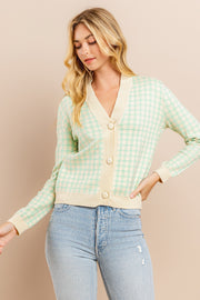 Plaid Cardigan / S#ABHS0126