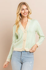 Load image into Gallery viewer, Plaid Cardigan / S#ABHS0126
