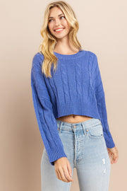 Cable Cropped Sweater I ABHS0138 I INSTOCK