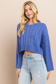 Cable Cropped Sweater I ABHS0138 I INSTOCK