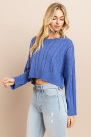Cable Cropped Sweater I ABHS0138 I INSTOCK