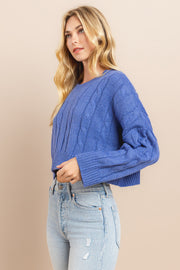Cable Cropped Sweater I ABHS0138 I INSTOCK