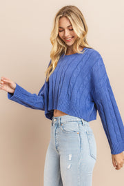 Cable Cropped Sweater I ABHS0138 I INSTOCK
