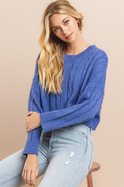 Cable Cropped Sweater I ABHS0138 I INSTOCK