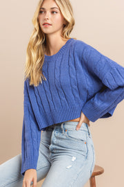 Cable Cropped Sweater I ABHS0138 I INSTOCK
