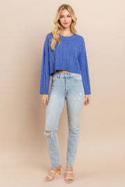 Cable Cropped Sweater I ABHS0138 I INSTOCK