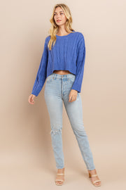 Cable Cropped Sweater I ABHS0138 I INSTOCK