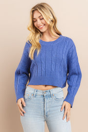 Cable Cropped Sweater I ABHS0138 I INSTOCK