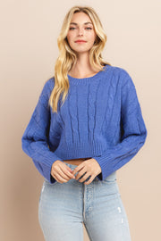 Cable Cropped Sweater I ABHS0138 I INSTOCK