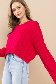 Cable Cropped Sweater I ABHS0138 I INSTOCK