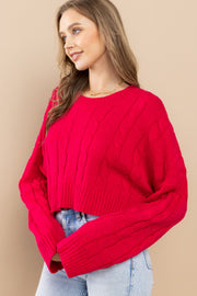 Cable Cropped Sweater I ABHS0138 I INSTOCK