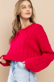 Cable Cropped Sweater I ABHS0138 I INSTOCK