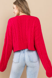 Cable Cropped Sweater I ABHS0138 I INSTOCK