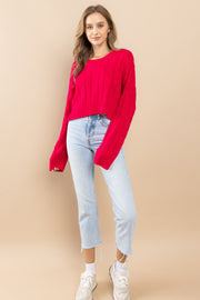 Cable Cropped Sweater I ABHS0138 I INSTOCK
