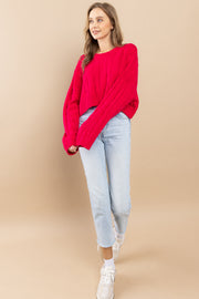 Cable Cropped Sweater I ABHS0138 I INSTOCK
