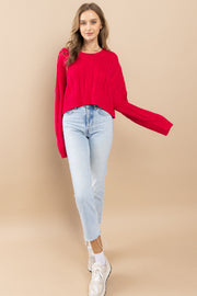 Cable Cropped Sweater I ABHS0138 I INSTOCK
