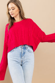 Cable Cropped Sweater I ABHS0138 I INSTOCK