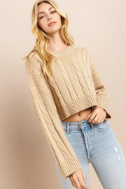 Cable Cropped Sweater I ABHS0138 I INSTOCK