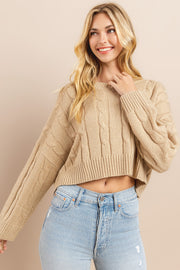 Cable Cropped Sweater I ABHS0138 I INSTOCK