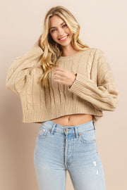 Cable Cropped Sweater I ABHS0138 I INSTOCK