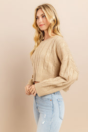 Cable Cropped Sweater I ABHS0138 I INSTOCK
