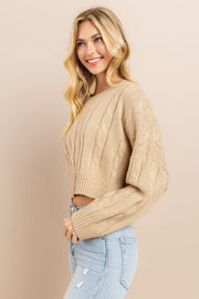 Cable Cropped Sweater I ABHS0138 I INSTOCK