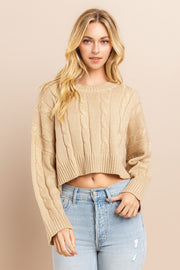Cable Cropped Sweater I ABHS0138 I INSTOCK