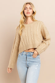 Cable Cropped Sweater I ABHS0138 I INSTOCK