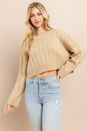 Cable Cropped Sweater I ABHS0138 I INSTOCK