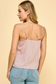 Pink polka dot print Cami / S#ABHT0002