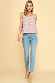 Pink polka dot print Cami / S#ABHT0002