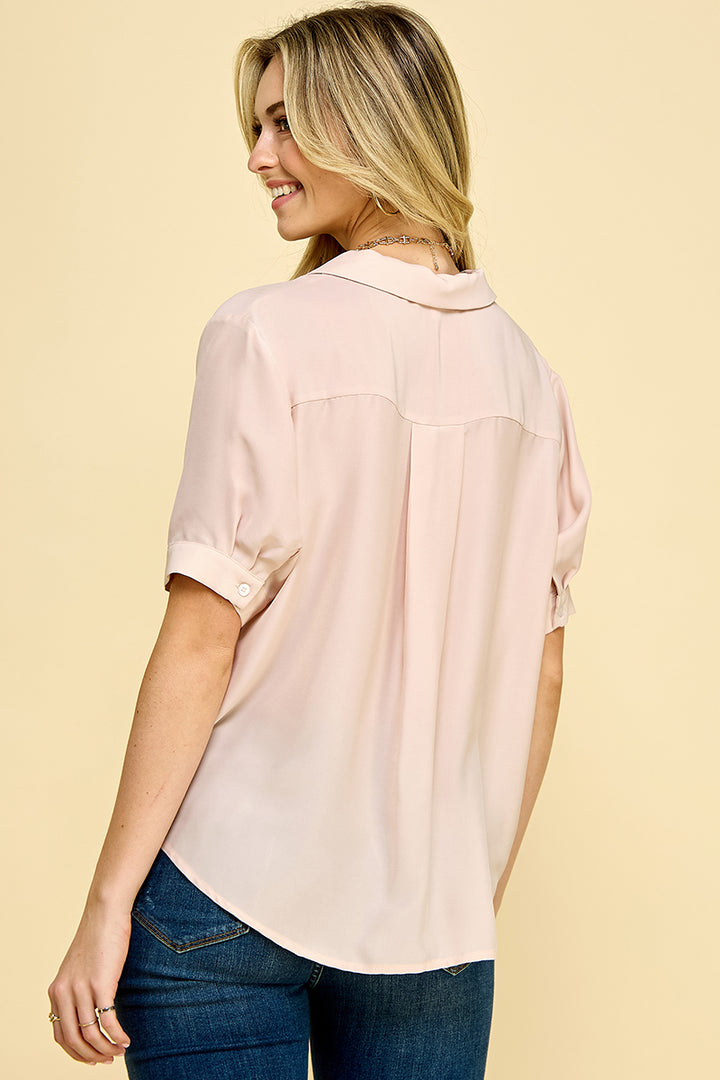 Notched collar blouse / S#ABHT0104