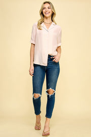 Notched collar blouse / S#ABHT0104