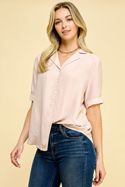 Notched collar blouse / S#ABHT0104