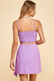 Twist Front Cami Top&Wrap Mini Skirt / S#ABHT0115ABHB0122