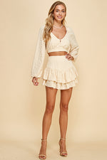 Load image into Gallery viewer, Textured Woven Ruffle Mini Skirt /S#ABHB0124
