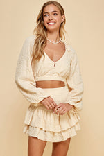 Load image into Gallery viewer, Textured Woven Ruffle Mini Skirt /S#ABHB0124
