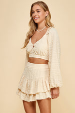 Load image into Gallery viewer, Textured Woven Ruffle Mini Skirt /S#ABHB0124
