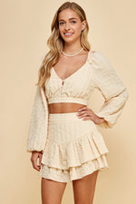 Load image into Gallery viewer, Textured Woven Ruffle Mini Skirt /S#ABHB0124
