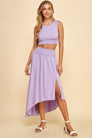 Smocked Maxi Skirt / S#ABHB0127