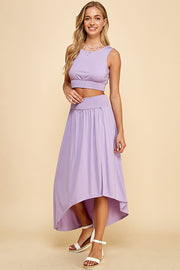 Jersey Crop Top&Smocked Maxi Skirt / S#ABHT0121ABHB0127