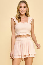 Load image into Gallery viewer, SMOCKED CROP TOP | ABHT0122 | IN STOCK
