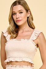 Load image into Gallery viewer, SMOCKED CROP TOP | ABHT0122 | IN STOCK
